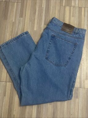 Shaka Wear 44/30 stone wash Relaxed Fit Men's Blue Denim Jeans with Back Pocket